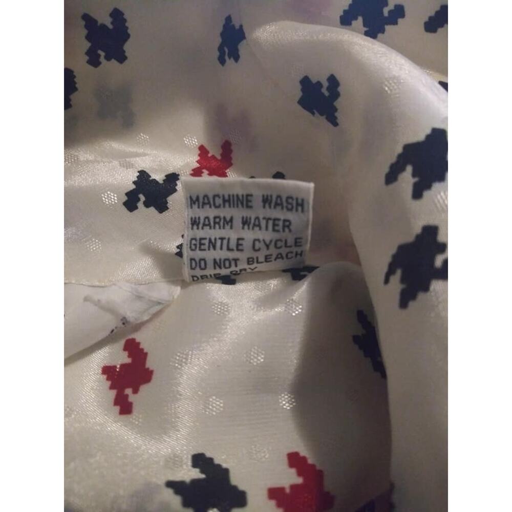 Vintage Alfred Dunner Ivory Polka Dot Houndstooth Print Bow Blouse Medium - Picture 5 of 6